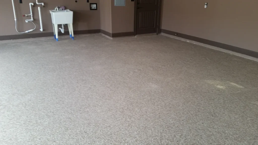 Epoxy garage floor, speckled flake finish